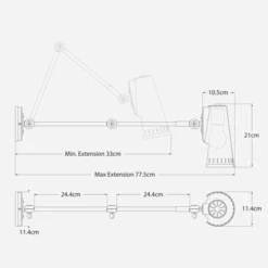 Antonio Wall Light, Polished Nickel And White Shade -AuraLiving Furniture Store 259364 antonio