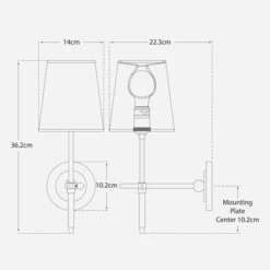 Bryant Wall Light, Polished Nickel With Silver Trim Shade -AuraLiving Furniture Store 259386 bryant wall
