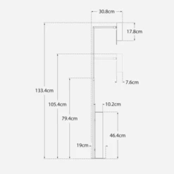 Alma Floor Lamp, Polished Nickel And Black Marble -AuraLiving Furniture Store 259405 alma