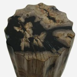 Petrified Scallop Log Side Table Or Stool -AuraLiving Furniture Store 260533 petrified scallop stool detail 3