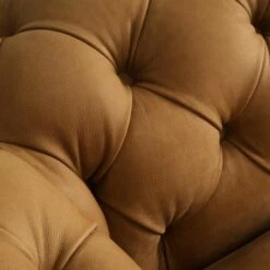 Gainsborough Sofa, Camel Leather -AuraLiving Furniture Store 260710 gainsborough sofa buttoning detail 2