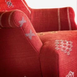 Victoria Moroccan Arm Chair -AuraLiving Furniture Store 268891 victoria moroccan red detail 1