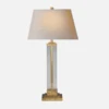 Wright Table Lamp, Gilded Iron And Glass