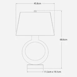 Ring Form Table Lamp, Crystal -AuraLiving Furniture Store 271989 ring large dimensions