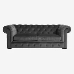 Gainsborough Sofa, Grey Velvet -AuraLiving Furniture Store 300632 gainsborough front