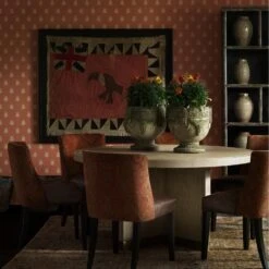 Cow Parsley Clementine Wallpaper -AuraLiving Furniture Store 307047 secret garden lifestyle raffles round bonfire americana chairs cow parlsey clementine horseshoe rug