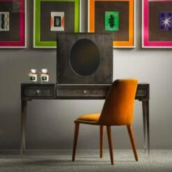 Milo Orange Dining Chair -AuraLiving Furniture Store 319277 chloe dressing table dark milo dining chair