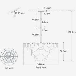 Loire Chandelier -AuraLiving Furniture Store 326604 loire large tech