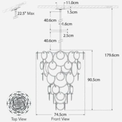 Loire Cascading Chandelier -AuraLiving Furniture Store 326803 loire cascading tech