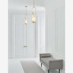 Melange Pendant Light -AuraLiving Furniture Store 328853 melange small elongated pendant brass life 2