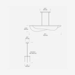 Nyra Linear Pendant Light -AuraLiving Furniture Store 329506 nyra tech drawing