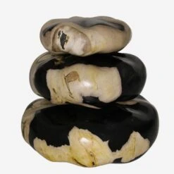 Petrified Wood Stone Set Decorative Accessory