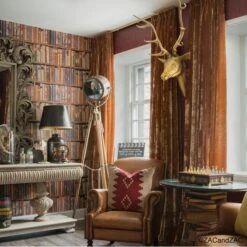 Library Wallpaper - Multi Wallpaper -AuraLiving Furniture Store 339741 watermarked2 web 17 031 livingroom mid zac and zac