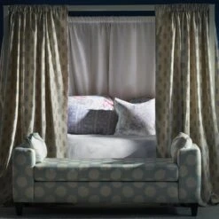 Mayfly Denim Cushion -AuraLiving Furniture Store 346233 buttercup denim beehive duckegg mayfly denim midsummer faded blue peony sea coral close 2