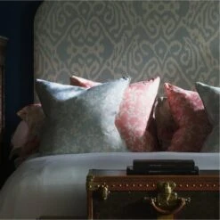 Vine Coral Cushion -AuraLiving Furniture Store 346265 chloe headboard otter duck egg vine duck egg vine coral peony sea coral