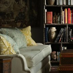 Vine Duck Egg Cushion -AuraLiving Furniture Store 346345 peony summer sky otter barley vine duck egg lifestyle