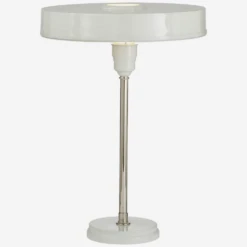 Carlo Table Lamp, Polished Nickel & Antique White