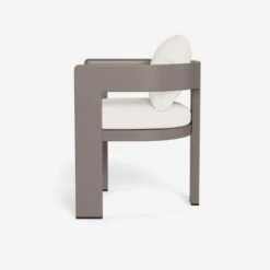 Caicos Dining Chair With Arms Outdoor Dinning Chair -AuraLiving Furniture Store 353364 caicos dining chair in taupe side am white bg