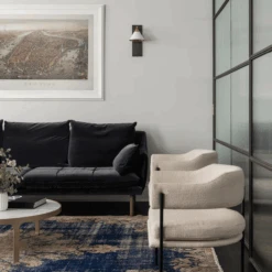 Cleo Wall Light -AuraLiving Furniture Store 353894 cleo sconce in bronze and antique burnished brass with matte white shade life 4