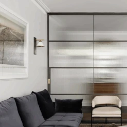 Cleo Wall Light -AuraLiving Furniture Store 353905 cleo sconce in bronze and antique burnished brass with matte white shade life 6