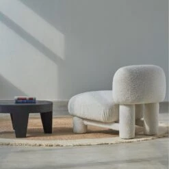 Bella Accent Chair -AuraLiving Furniture Store 354846 bella chair jacquard boucle cream 3 lifestyle