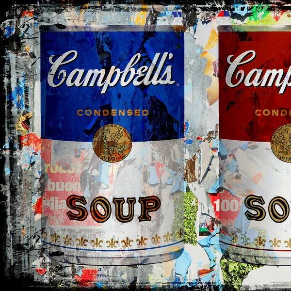 Campbell's Soup Canvas Artwork, Blue + Red + Yellow 1 Campbell's Soup Canvas Artwork, Blue + Red + Yellow